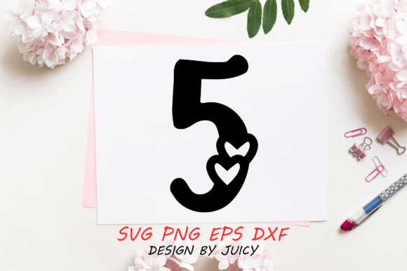 Review: Number with Hearts 5 SVG for Embroidery Projects