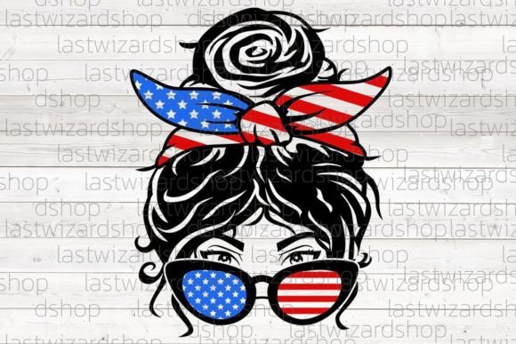 Review: USA Mom Bun SVG for 4th of July Projects